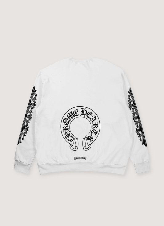 Chrome Hearts Horseshoe Crewneck White