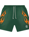 Hellstar Flame Shorts Green Orange