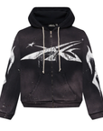 Hellstar Spiderweb Sport Logo Zip Up Sweatshirt Vintage Black