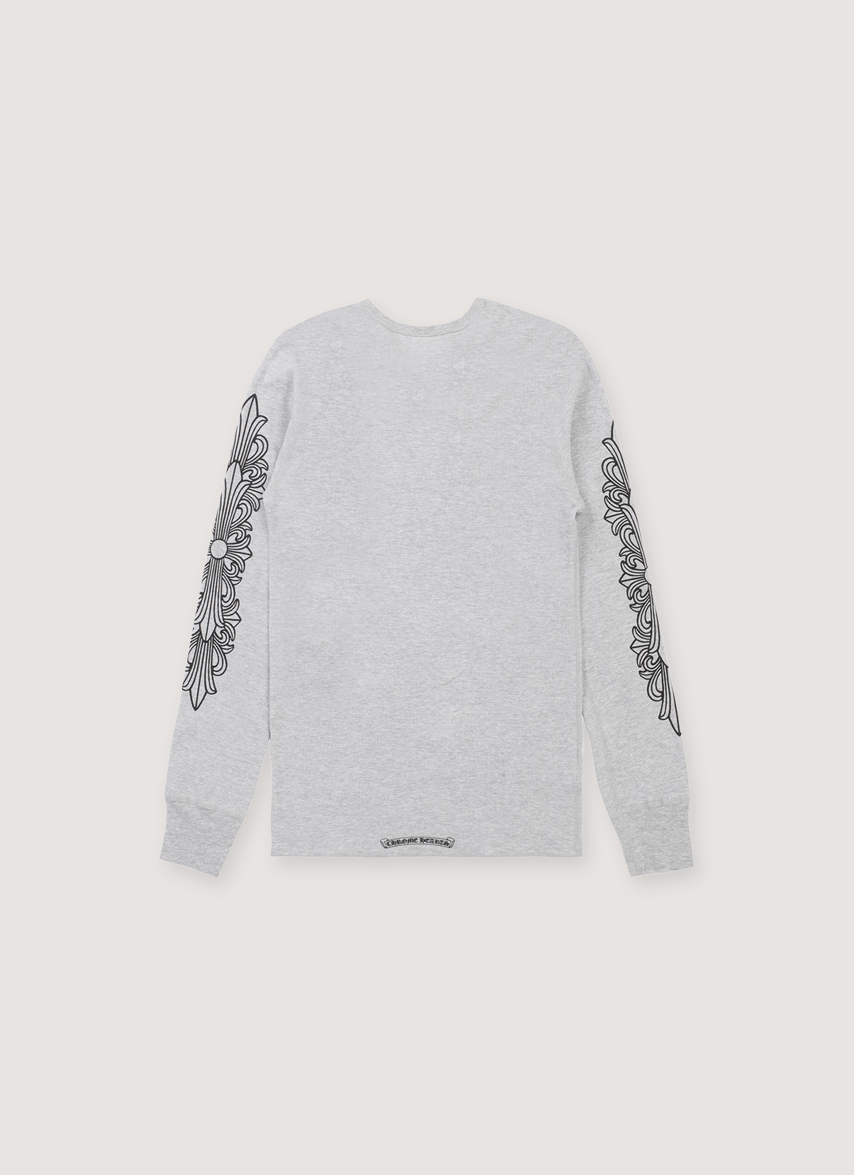 トップス CHROME HEARTS HORSESHOE THERMAL L/S TEE Chrome Hearts Horseshoe Floral Sleeve Waffle Thermal Shirt