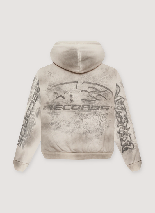 Hellstar HSTAR Records Sweatshirt Vintage White