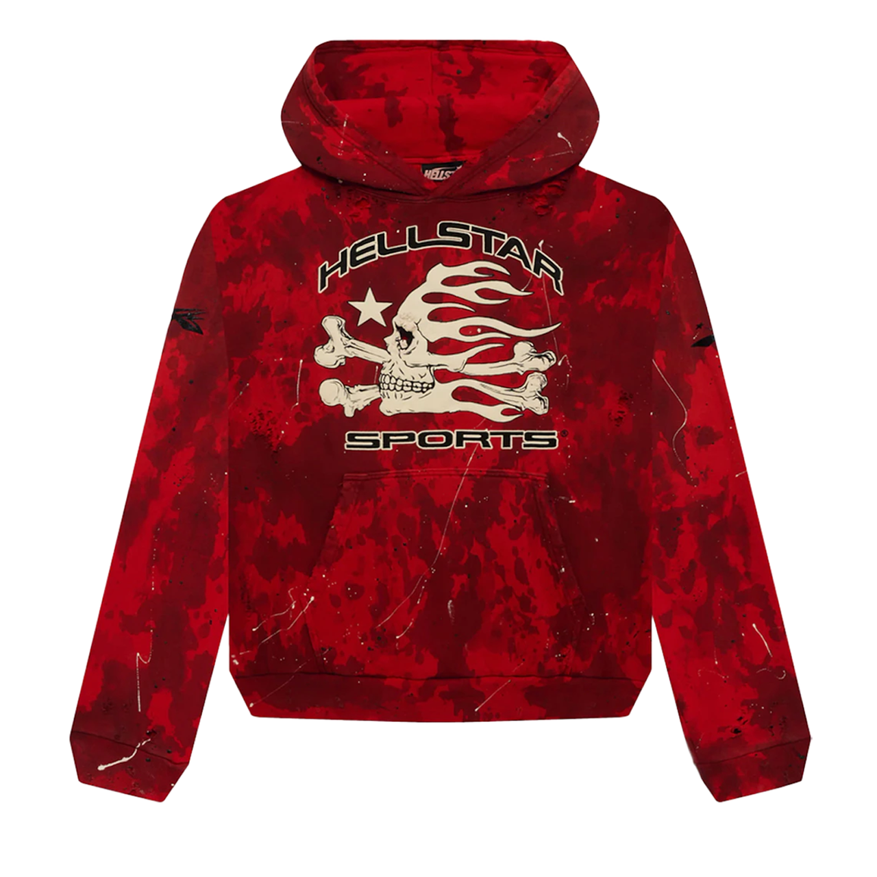 Hellstar Sports Skull Sweatshirt Tie Dye Red