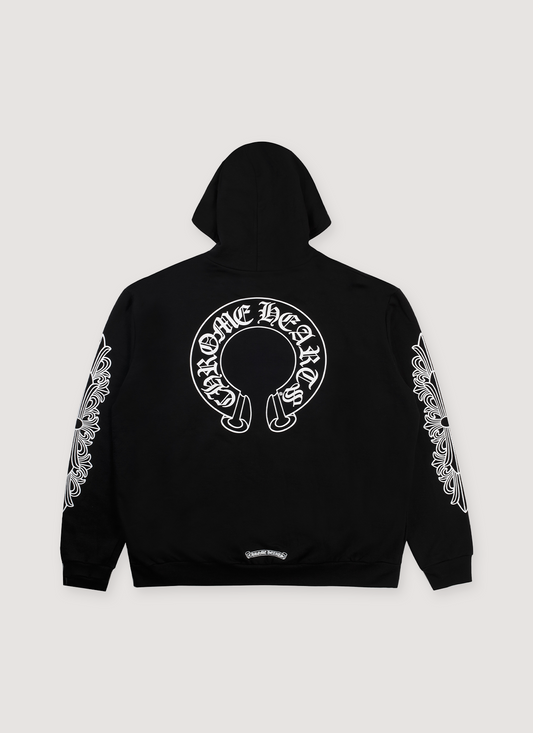 Chrome Hearts Horseshoe Zip Up Sweatshirt Black