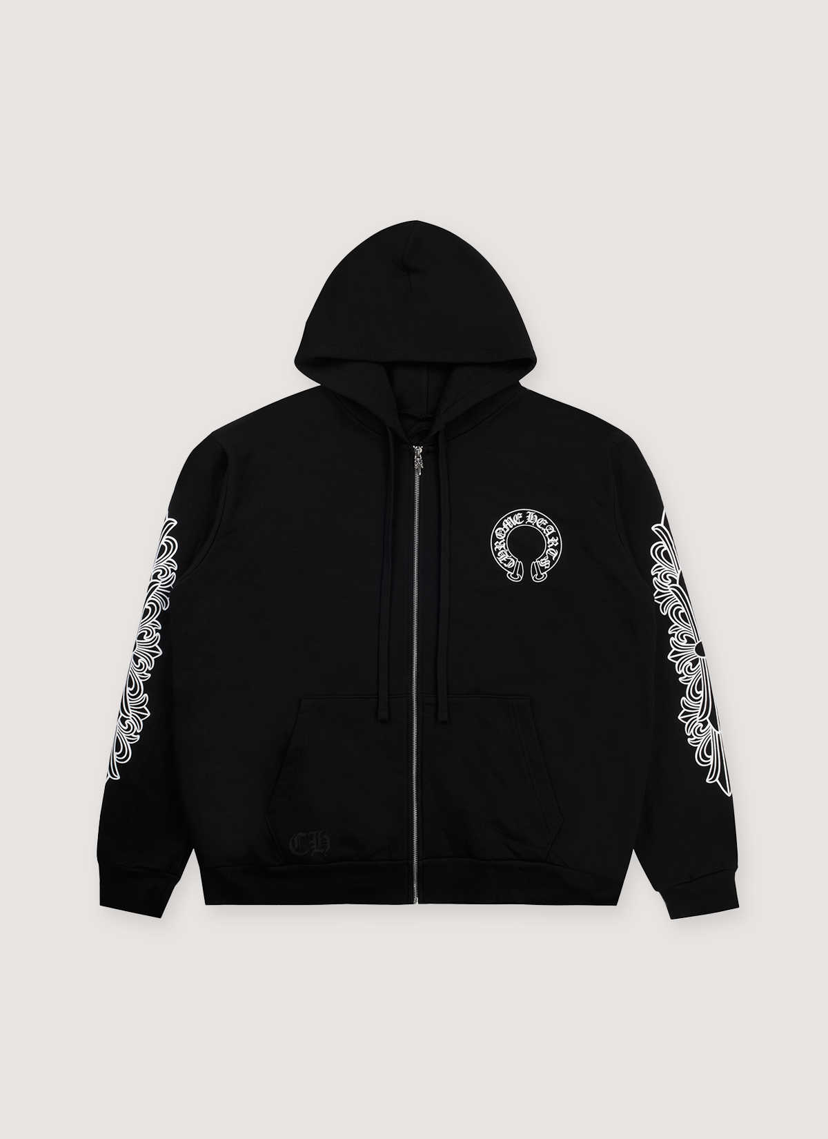 Chrome Hearts Horseshoe Zip Up Sweatshirt Black