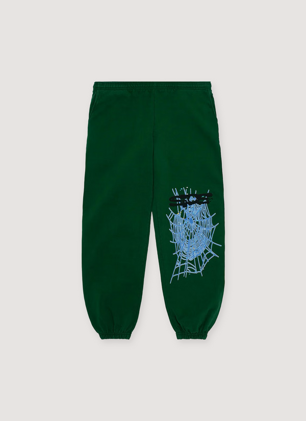 Sp5der Worldwide Web Sweatpants Hunter Green Web Sweatpants Hunter Green - Authenticated Sweatpants | Pieces Los Angeles
