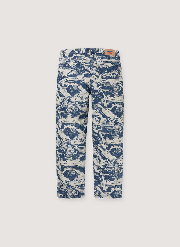Supreme Hysteric Glamour Cars Baggy Jeans Washed Blue alternate view - Shop at Pieces Los Angeles