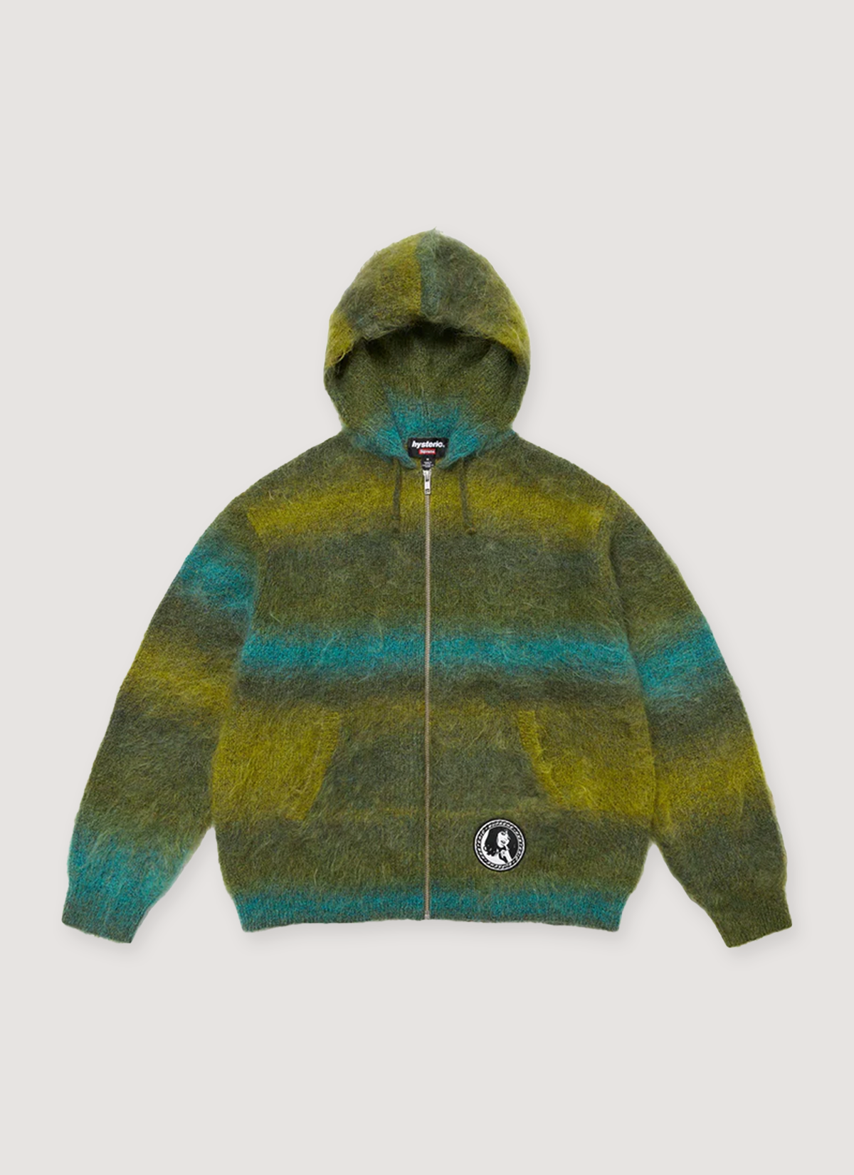 Supreme Hysteric Glamour Mohair Zip Up Sweatshirt Olive Supreme Hysteric Glamour Mohair Zip Up Sweatshirt Olive - Image 1 | Authenticated at Pieces Los Angeles