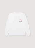 Chrome Hearts I Heart NY Longsleeve White with front chest pocket, screen printed logos, ribbed cuffs, front view Chrome Hearts I Heart NY Longsleeve White - Image 1 | Authenticated at Pieces Los Angeles