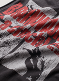 Pieces Influence Cut Off Vintage faded Black tank top close up view of the graphic on the back of the shirt Pieces Influence Cut Off Vintage Black - Image 4 | Authenticated at Pieces Los Angeles