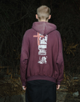 Pieces Inhumane Half Zip Sweatshirt Vintage Maroon