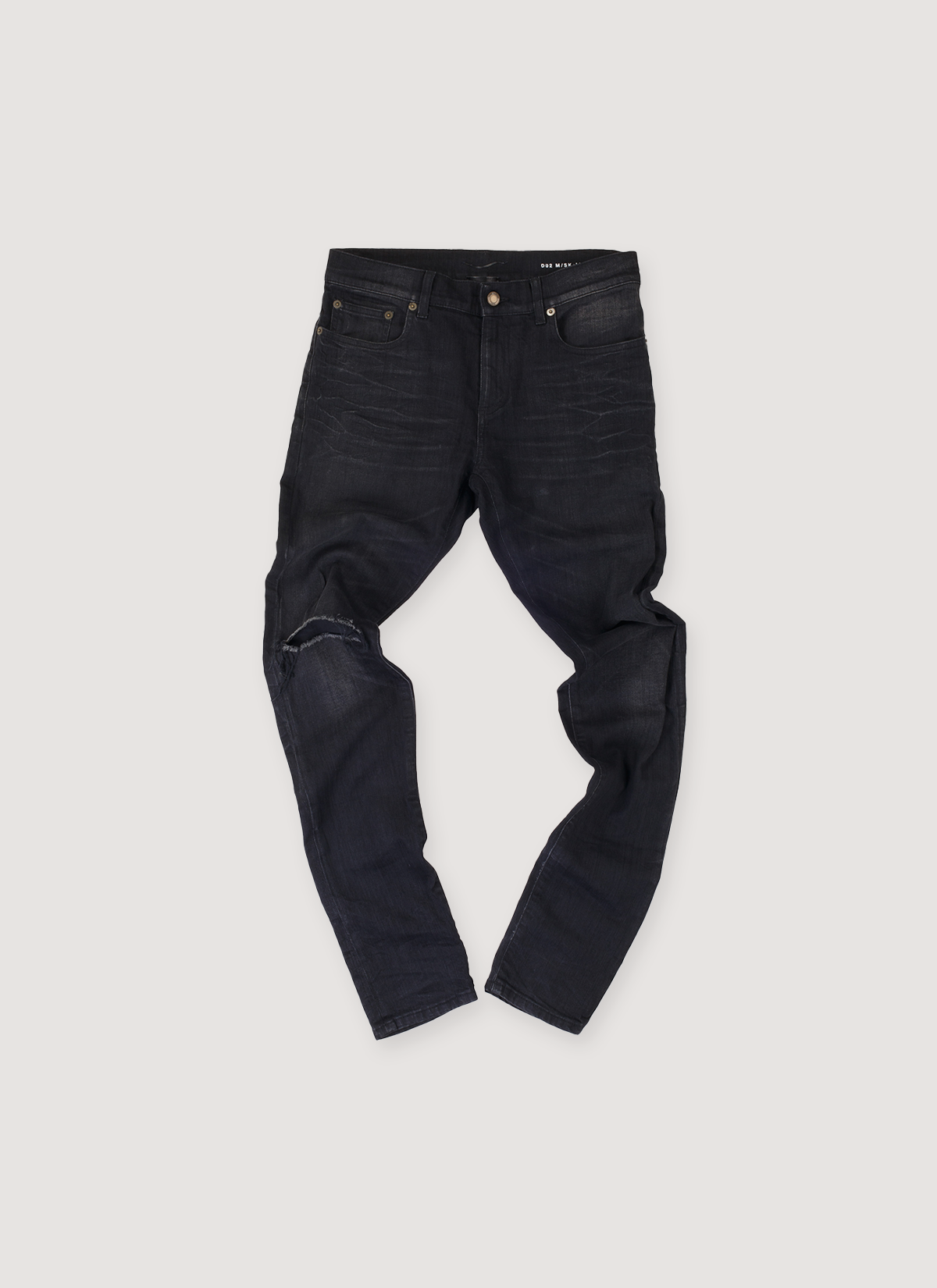 Saint Laurent DO2 M/SK-LW Distressed Jeans Washed Black (Pre-Owned)