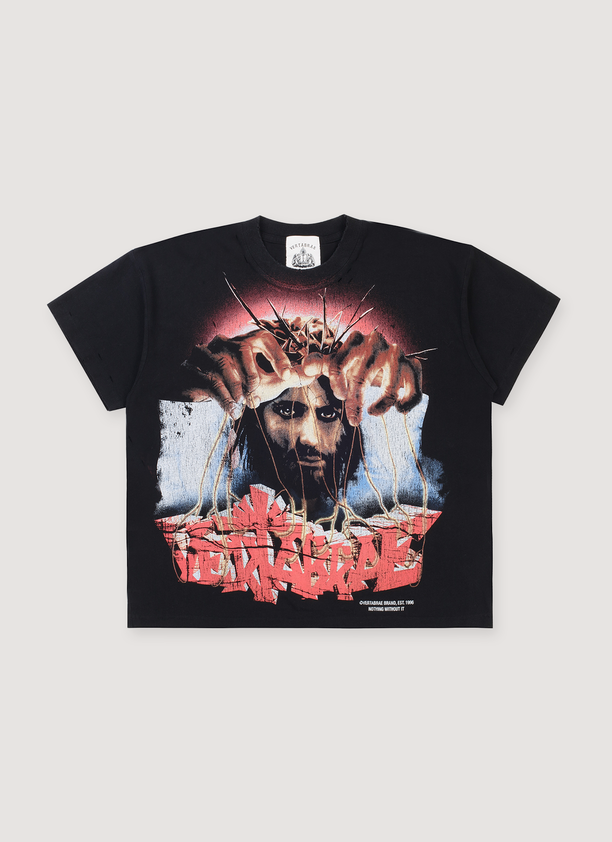 Vertabrae Jesus Puppet Tee Black