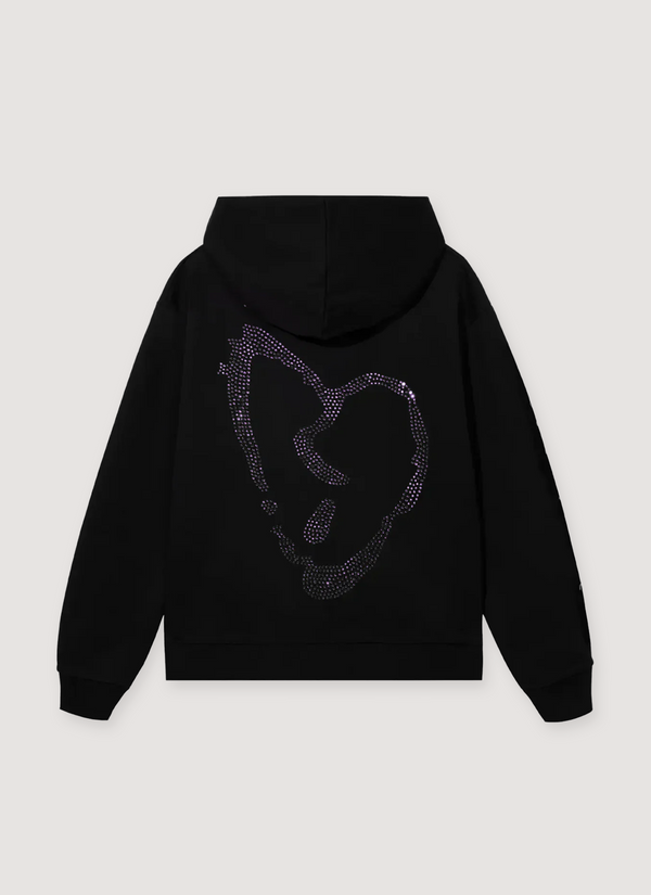 Revenge XXXtentacion Heartbreak Bejeweled Sweatshirt Black Purple alternate view - Shop at Pieces Los Angeles