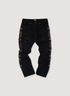 Kapital Jeweled Corduroy Pants Black (Pre-Owned) with jewel and metal embelishments, button and zipper closure, 5 pocket design, front view