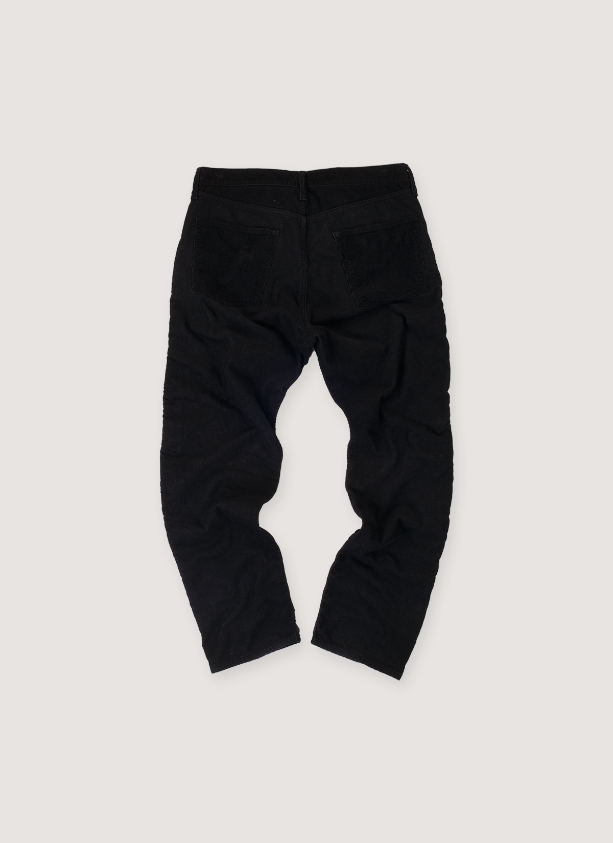 Kapital Jeweled Corduroy Pants Black (Pre-Owned) with jewel and metal embelishments, button and zipper closure, 5 pocket design, back view