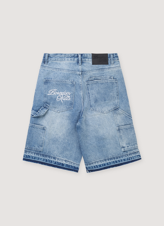 Boredom Kills Studded Jorts Washed Indigo