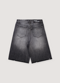 Vague Studios Studded Studios Jorts shorts Ash washed faded black, distressed, back view Vague Studios Studded Studios Jorts Ash - Image 2 | Authenticated at Pieces Los Angeles
