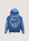 Ksubi Ace Ekcess Ink Fade Sweatshirt Hoodie faded Dark Blue back view with big logo and text Ksubi Ace Ekcess Ink Fade Sweatshirt Dark Blue - Image 2 | Authenticated at Pieces Los Angeles