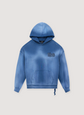 Ksubi Ace Ekcess Ink Fade Sweatshirt Hoodie faded Dark Blue front view Ksubi Ace Ekcess Ink Fade Sweatshirt Dark Blue - Image 1 | Authenticated at Pieces Los Angeles