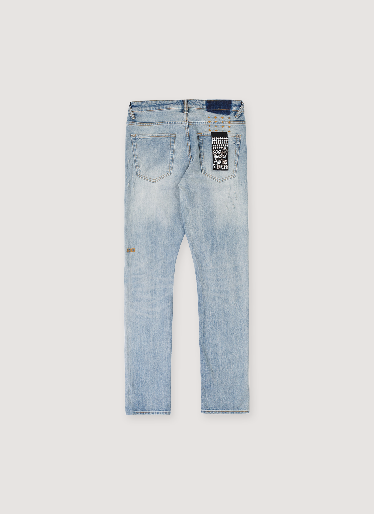 Ksubi Van WInkle Manhattan 1999 Denim Jeans Light Indigo back view with patch on back pocket