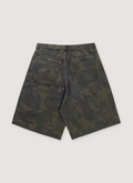 GV Gallery Barrack Leather Shorts Camo Camouflage, leather construction, camo pattern design, 5 pocket design, double knee carpenter panel, back view GV Gallery Barrack Leather Shorts Camo - Image 2 | Authenticated at Pieces Los Angeles