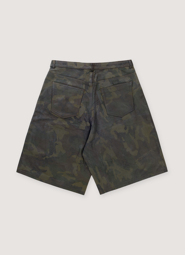 GV Gallery Barrack Leather Shorts Camo alternate view - Shop at Pieces Los Angeles