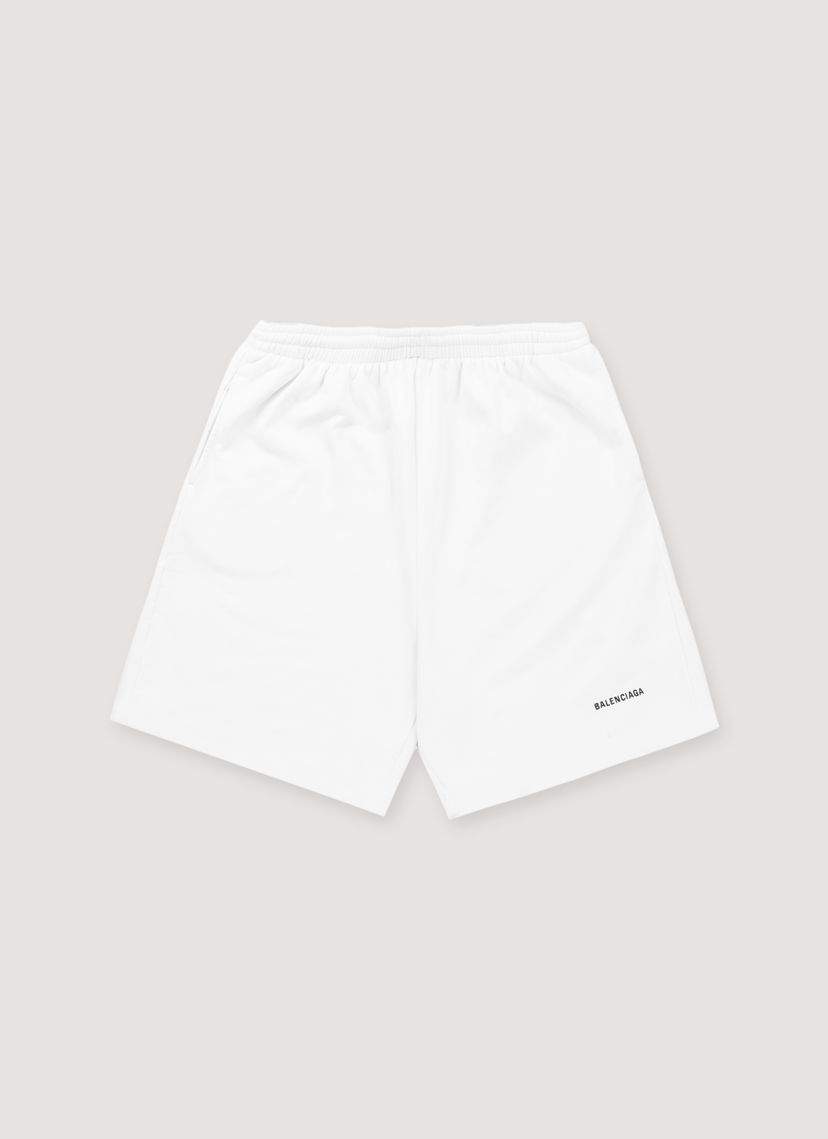 Balenciaga Logo Embroidered Wide Leg Sweatshorts White