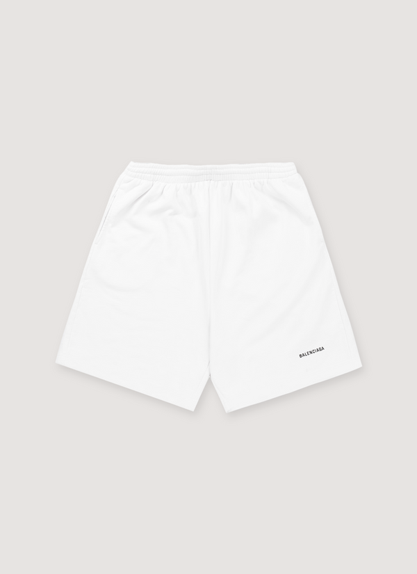 Balenciaga Logo Embroidered Wide Leg Sweatshorts White Logo Embroidered Wide Leg Sweatshorts White - Authenticated Shorts | Pieces Los Angeles