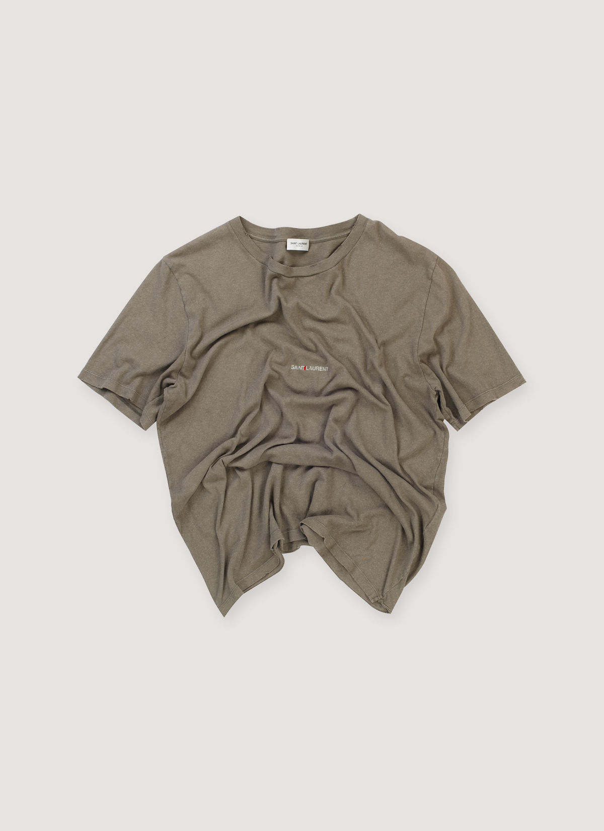 Saint Laurent Small Logo Tee Olive (Pre-Owned)