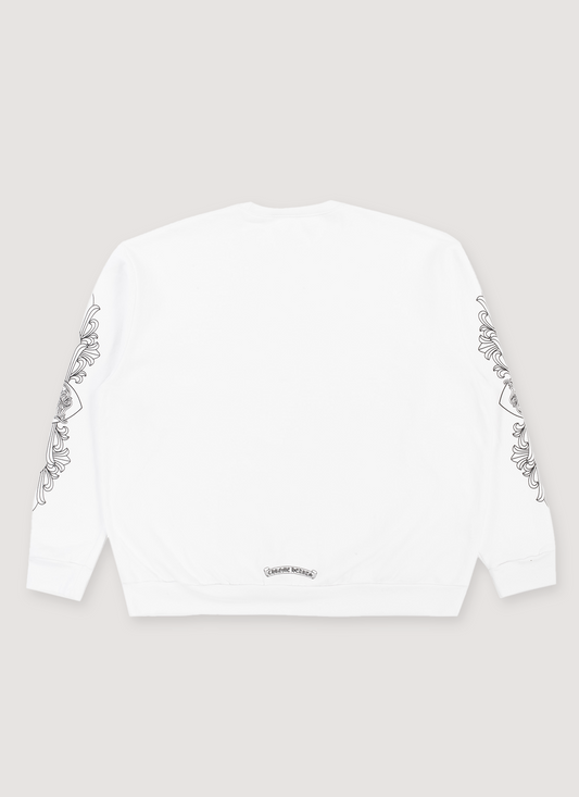 Chrome Hearts Love Neck Logo Crewneck Sweater White