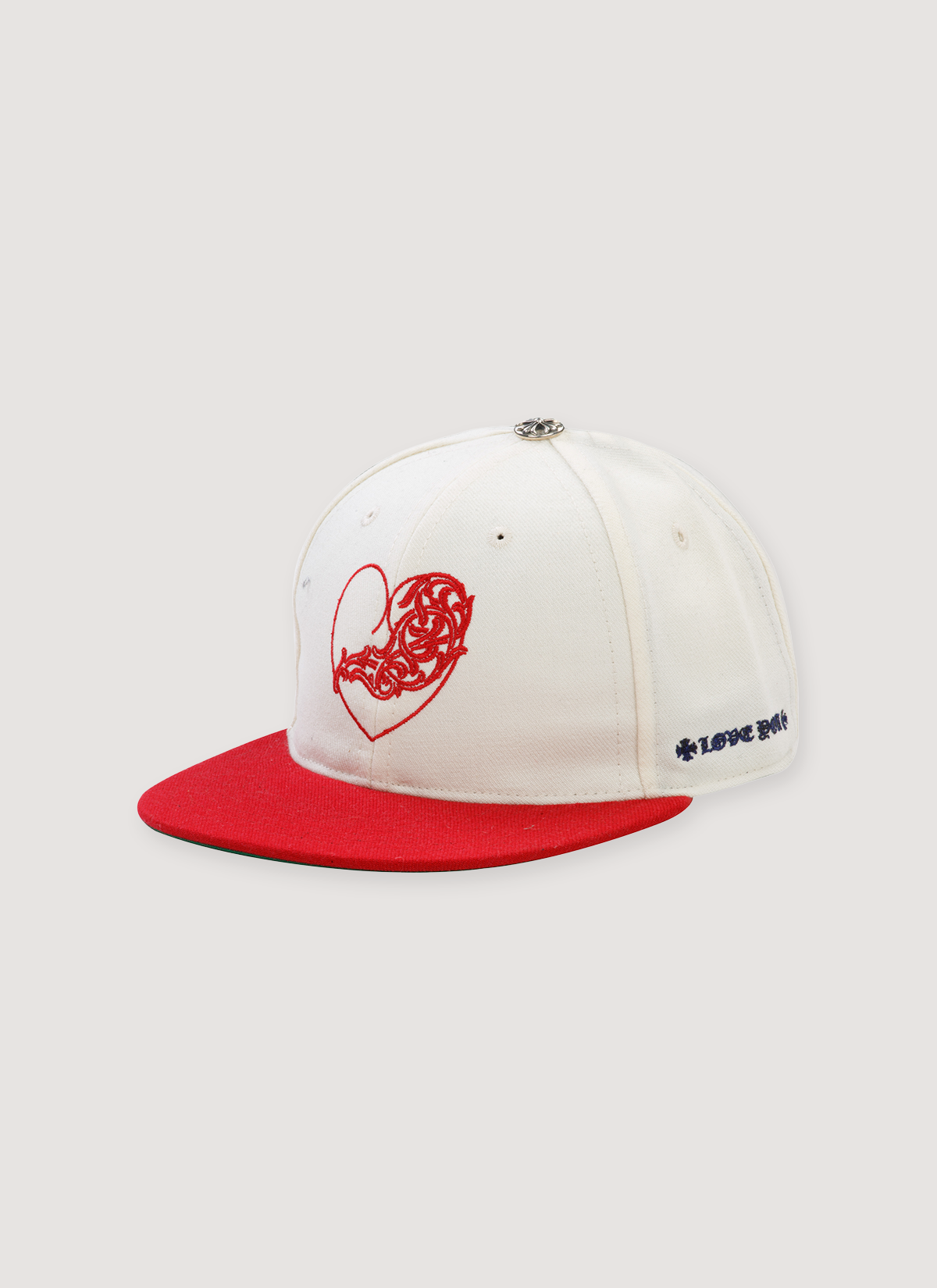 Chrome Hearts Love You Fitted Hat Cream Red