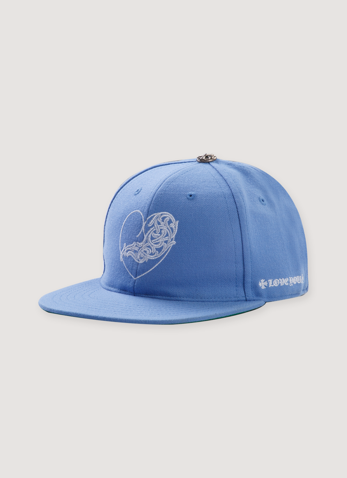 Love You Fitted Baseball Cap Baby Blue