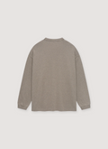 Essentials Fear of God Jersey Longsleeve Heather Grey with ribbed crewneck and cuffs, printed logos, rubberized logo, back view Essentials Jersey Longsleeve Heather Grey - Image 2 | Authenticated at Pieces Los Angeles