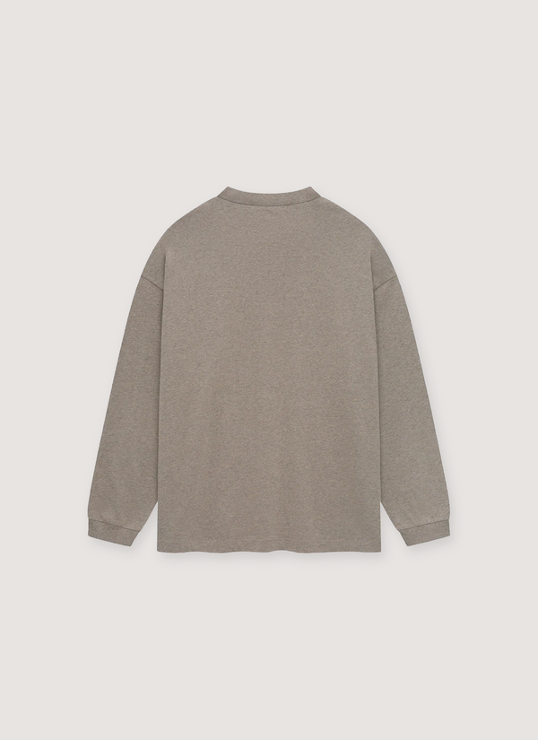 Essentials Jersey Longsleeve Heather Grey alternate view - Shop at Pieces Los Angeles