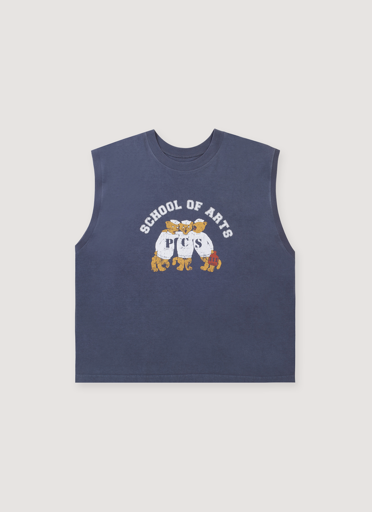 Pieces Mascot Sleeveless Shirt Vintage Navy