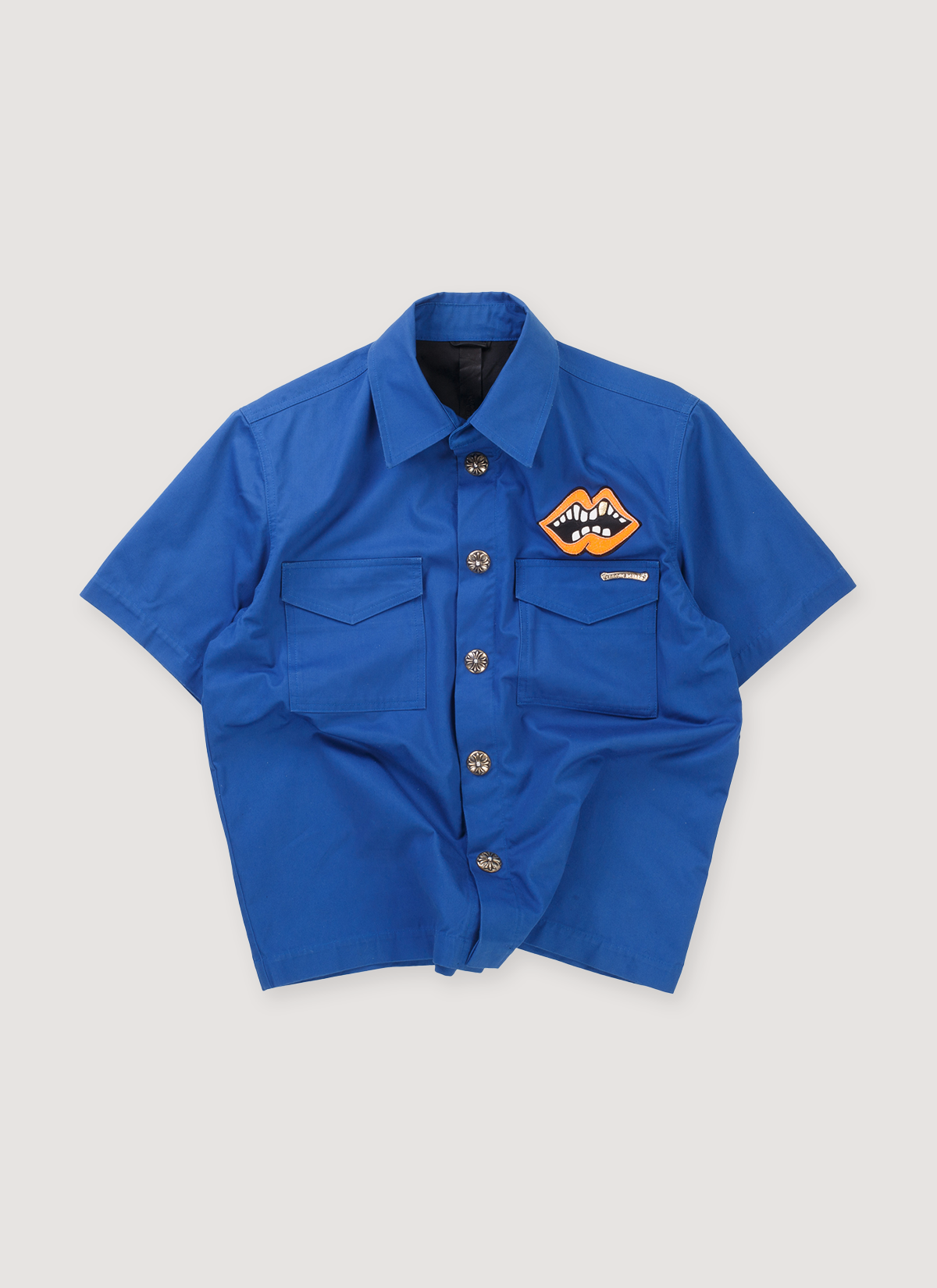 Chrome Hearts Matty Boy Chomper Patch Mechanic Shirt Blue (Pre-Owned)