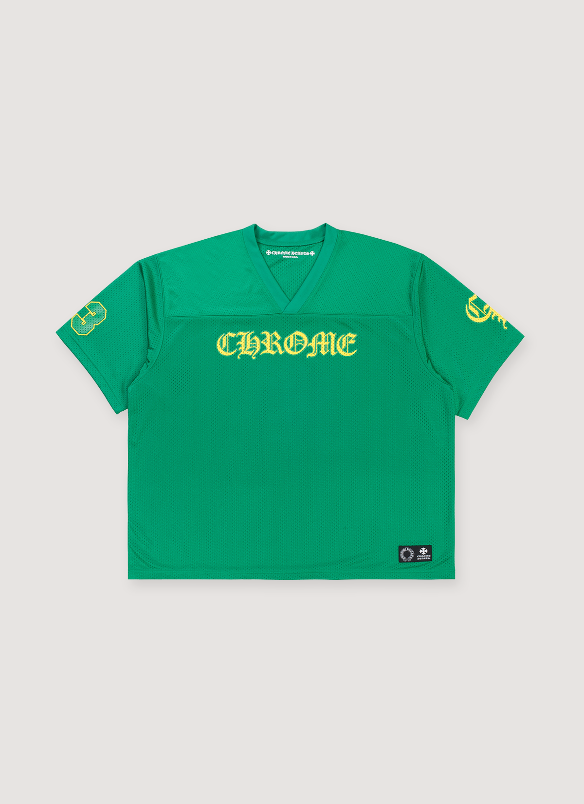 Chrome Hearts Short Sleeve Mesh Jersey Green Chrome Hearts Short Sleeve Mesh Jersey Green - Image 1 | Authenticated at Pieces Los Angeles