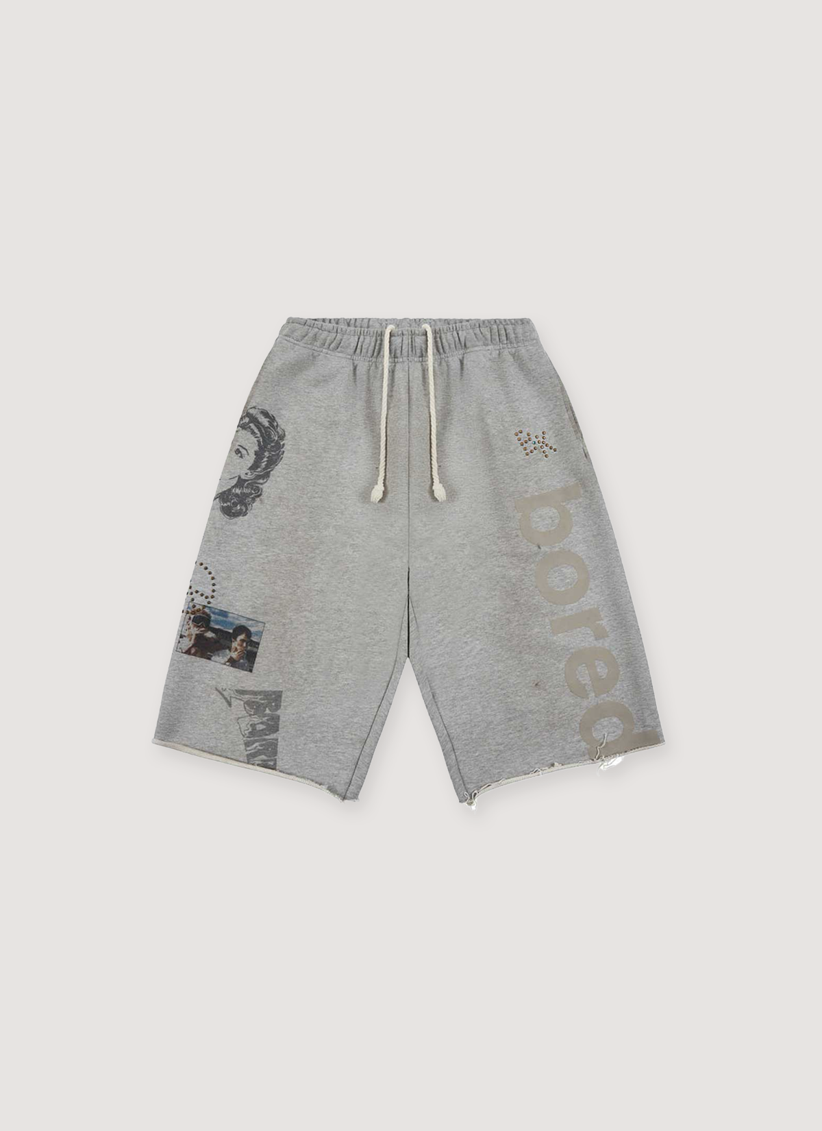 Boredom Kills Message Sweatshorts Grey Boredom Kills Message Sweatshorts Grey - Image 1 | Authenticated at Pieces Los Angeles