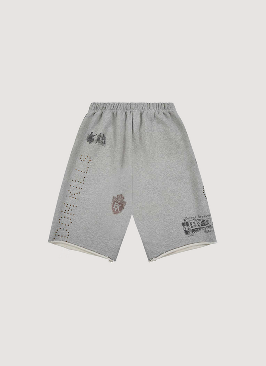 Boredom Kills Message Sweatshorts Grey