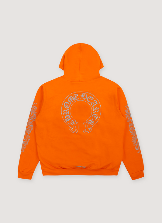 Chrome Hearts Glitter Horseshoe Ultra Miami Sweatshirt Orange