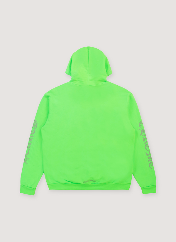 Chrome Hearts Glitter Vertical Logo Miami Ultra Week Sweatshirt Neon Green alternate view - Shop at Pieces Los Angeles