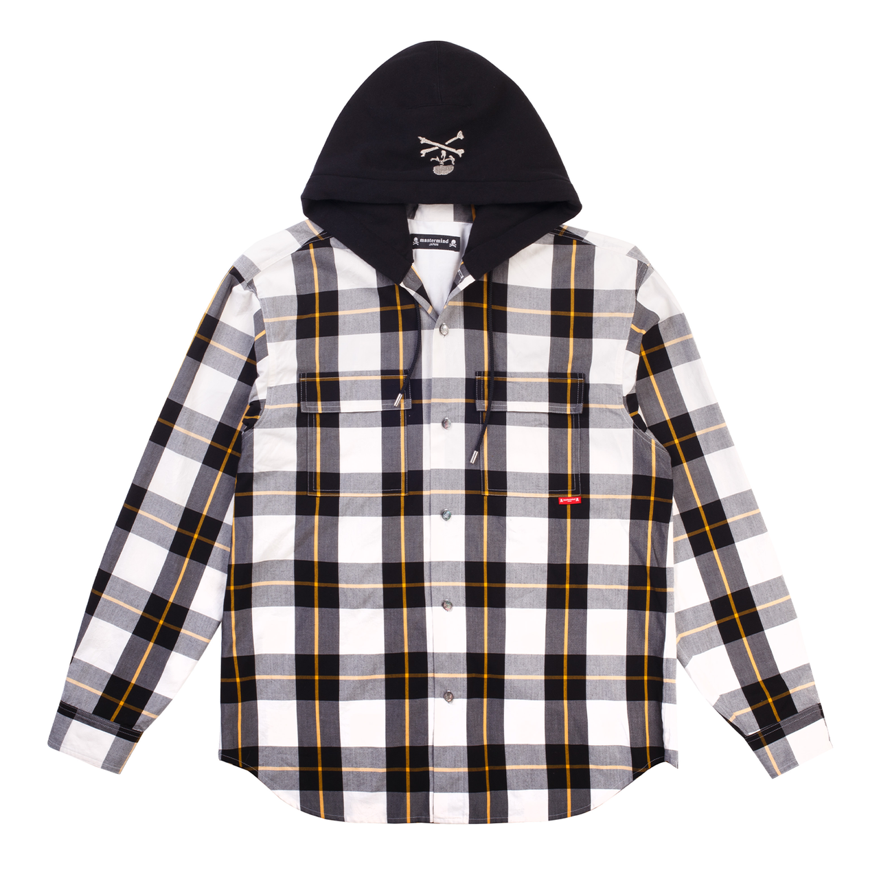 Mastermind World Checkered Hooded Overshirt White Black (Pre-Owned)