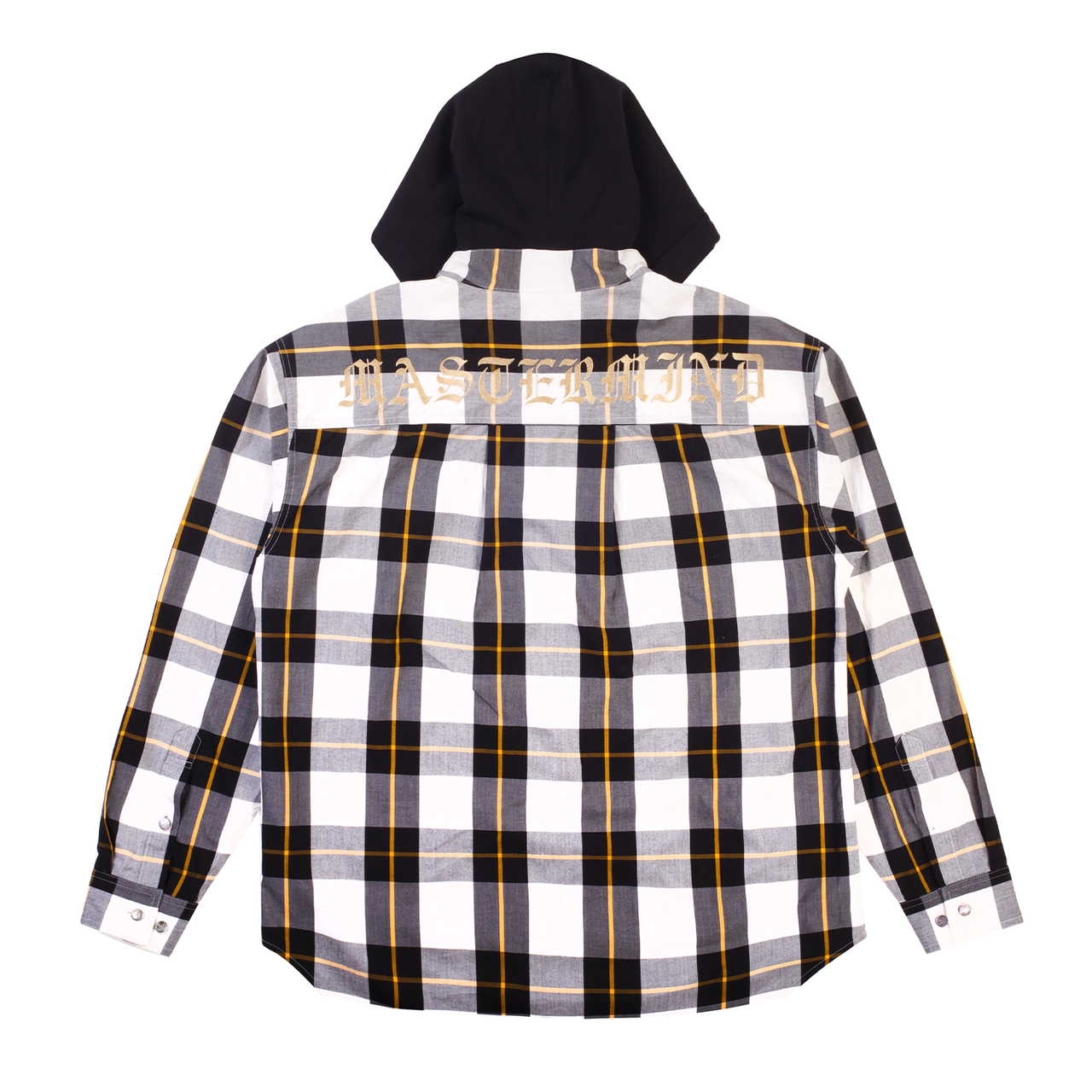 Mastermind World Checkered Hooded Overshirt White Black (Pre-Owned)