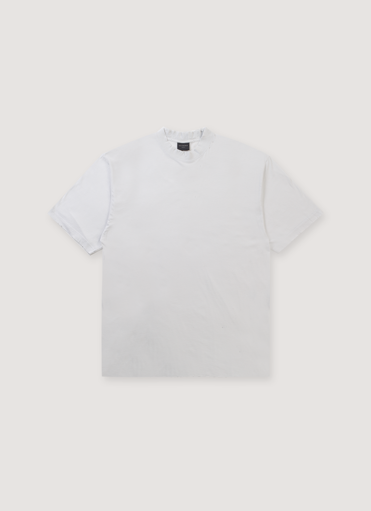 Balenciaga Neck Logo Oversized Tee White