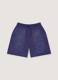 Denim Tears Mono Cotton Wreath Sweatshorts Washed Blue Monochrome Wreaths Flowers front view Denim Tears Mono Cotton Wreath Sweatshorts Washed Blue - Image 1 | Authenticated at Pieces Los Angeles