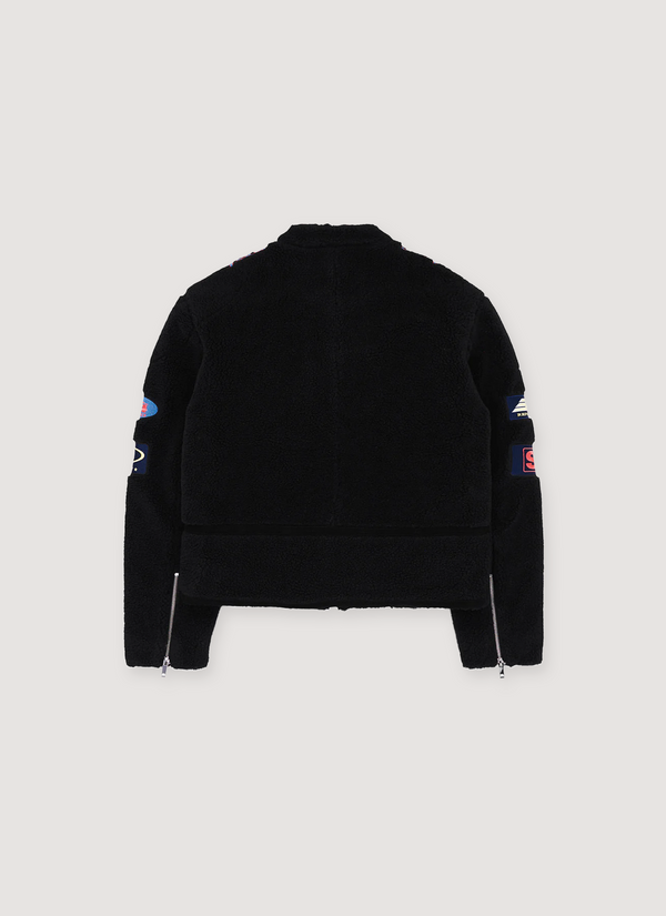 Sp5der Worldwide Sherpa Hunter Moto Jacket Black alternate view - Shop at Pieces Los Angeles