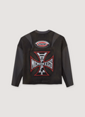 Happy Memories Don't Die HMDD Motoeaux Jersey Long Sleeve Graphite Black motorcross with red and black logo prints, back view HMDD Motoeaux Jersey Graphite - Image 2 | Authenticated at Pieces Los Angeles