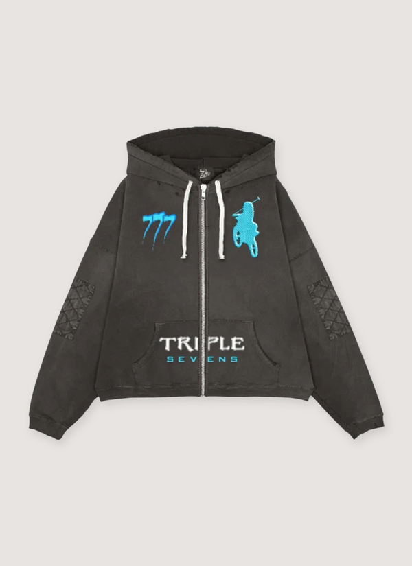 Triple Sevens Moto Sweatshirt Black Moto Sweatshirt Black - Authenticated Sweatshirts | Pieces Los Angeles
