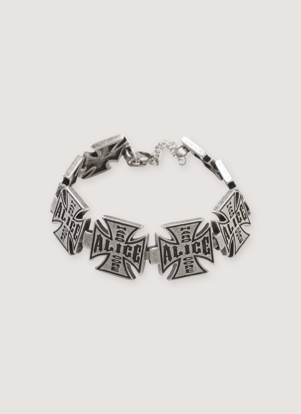 Alice Hollywood Moto Couture Bracelet Stainless Steel with adjustable clasp closure and embossed logos Moto Couture Bracelet Stainless Steel - Authenticated Bracelets | Pieces Los Angeles