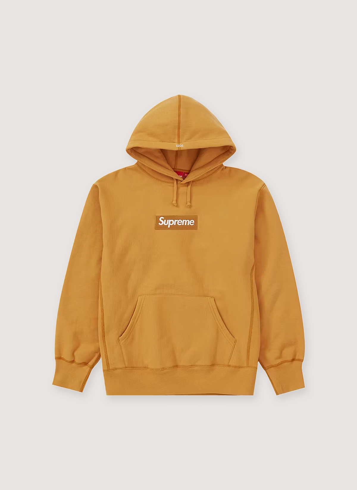 Supreme FW21 Box Logo Sweatshirt Light Mustard Supreme FW21 Box Logo Sweatshirt Light Mustard - Image 1 | Authenticated at Pieces Los Angeles